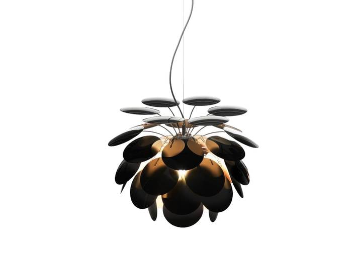 Discoco Suspension Ø35 Noir/Or - Marset Discocó - Salon / séjour - Design - Plastique - À ampoule unique