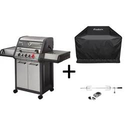 Enders  Grill  Gasgrill  Monroe  Pro  3  SIK  Turbo  Grillwagen+  Edelstahl-Grillspieß  Hähnchen+Wetterschutzhülle