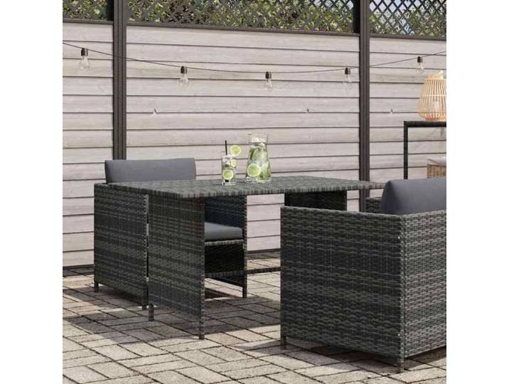 Siège de jardin - Cadre durable - Table à dîner de jardin Gris 110x70x65 cm Résine tressée - moderne_79474