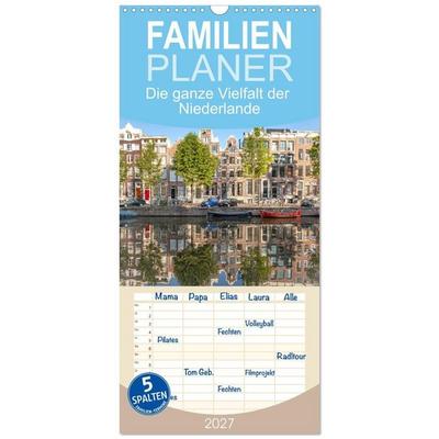 Familienplaner 2027 - Die ganze Vielfalt der Niederlande mit 5 Spalten (Wandkalender, 21 x 45 cm) CALVENDO
