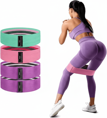 Inspire Daily Merch Glute Resistance Hip Booty Bands For Thigh Stretch Workout Squat Elastic Fabric Strips Loops Yoga Fitness Gym Equipment bright (3pcs)
