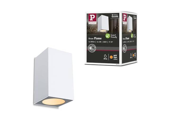 Applique extérieur LED Paulmann Flame 2200 K IP44 4 W blanche ÉCLAIRAGE MURAL - Cette applique murale crée des effets lumineux décoratifs et met en valeur la façade de la maison
