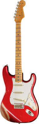 Fender Fat 64 Stratocaster AcarOO Ltd Aged Candy Apple Red over Orange Sparkle