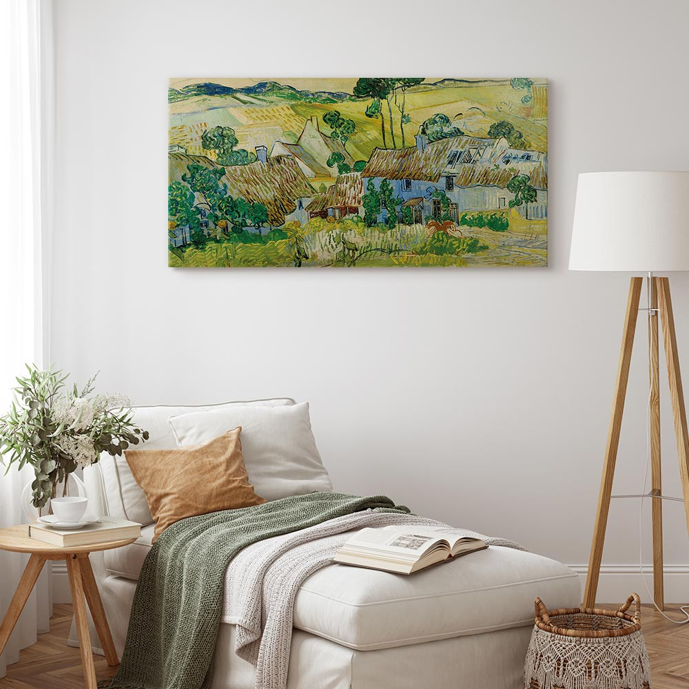 home24 Canvas afbeelding Farms near Auvers, meerkleurig, 60 x 30 cm
