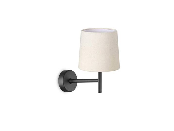 Applique murale noire abat-jour en lin