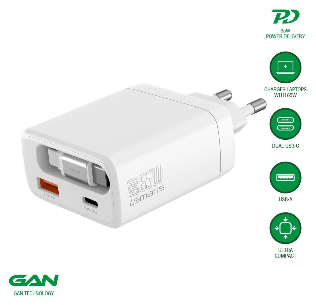 4smarts PDPlug Slim 65W GaN Netadapter, wit