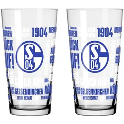 Ritzenhoff Trinkglas 2er-Set FC SCHALKE 04 - B/H/T ca. 8.40x17.80x16.90