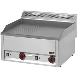 Wimar Elektro-Doppel-Griddleplatte Grillplatte Bratplatte gerillt/glatt und verchromt