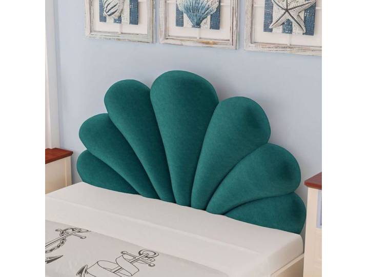 VERCART Tête de lTête de lit en coquillage - 140 x 160 cm - Coussin mural pour chambre - Pour s'asseoir - ado/fille - Bleu