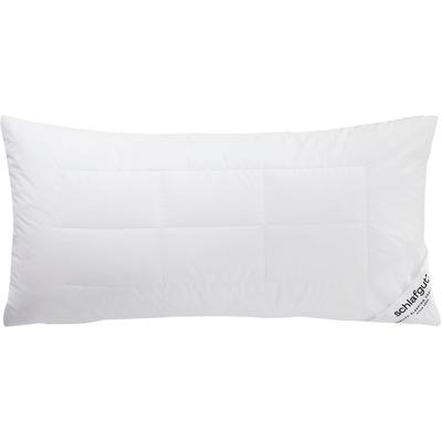 Kunstfaserkopfkissen SCHLAFGUT "Premium Kissen", weiß, B:40cm L:80cm, Bezug: 100% Baumwolle. Füllung: 100% Polyester, Kopfkissen, Klimaregulierung durch Hollofil Allerban-Füllfasern
