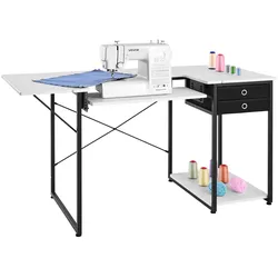 VEVOR Nähtisch Nähmaschinentisch mit klappbarer Tischplatte & verstellbarer Ablage & Stahlbeinen & Schublade, Mehrzwecktisch Computertisch für Zuhause Modestudio Kunststudio Bildungseinrichtung