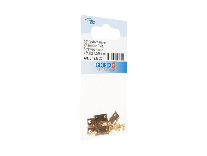 Glorex Schraub-Scharniere mit Miniaturschrauben 12 × 16 mm 4 Stück