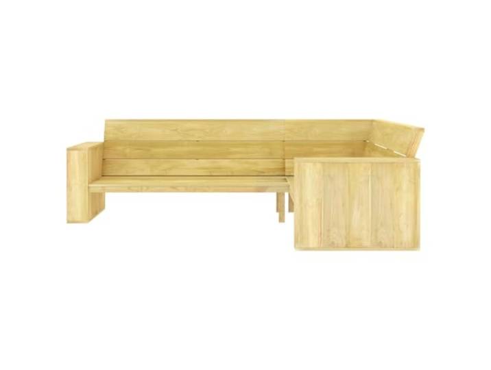 FDSAQOPT Garten-Eckbank 239 cm Kiefernholz Imprägniert Vintage-Design, zeitlos, massives Kiefernholz, für Garten und Terrasse, links oder rechts montierbar, einfacher Aufbau