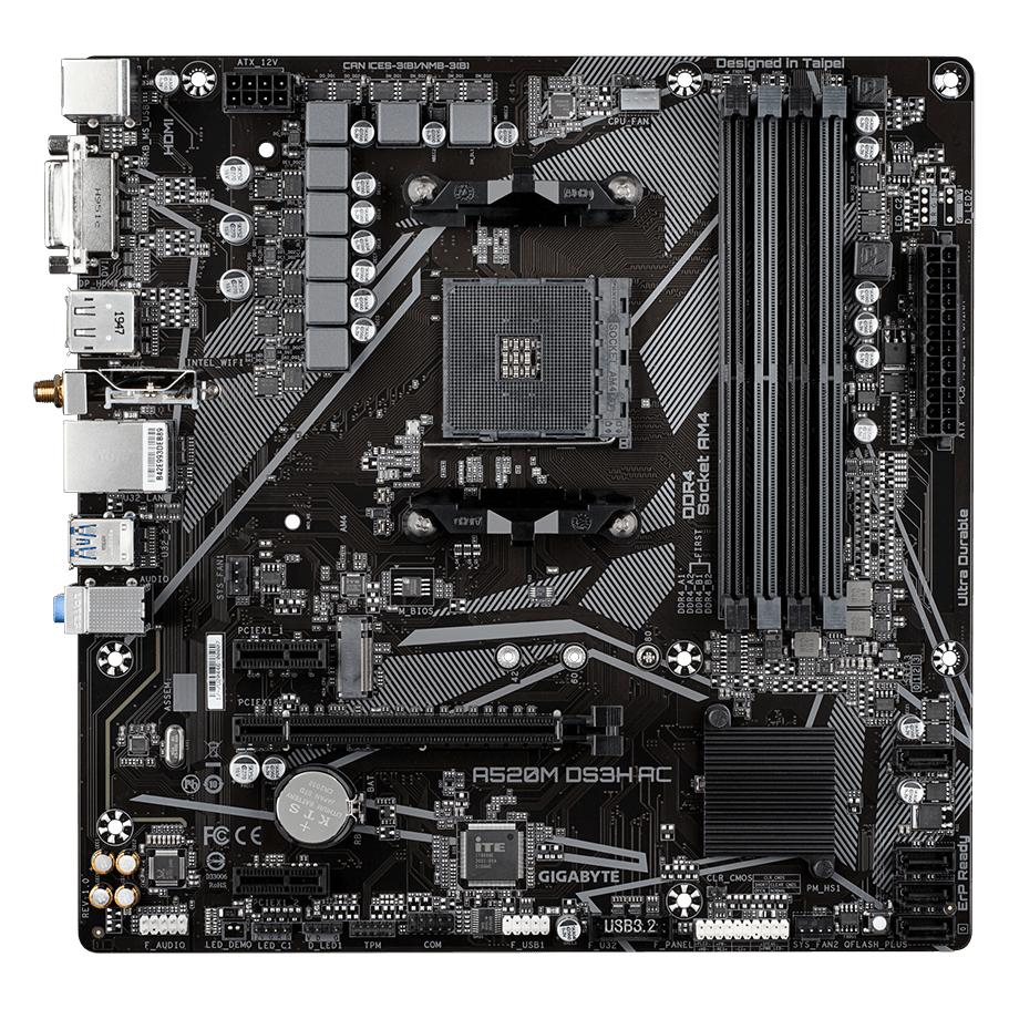 Gigabyte A520M DS3H AC (AM4, AMD A520, mATX) (A520M DS3H AC)
