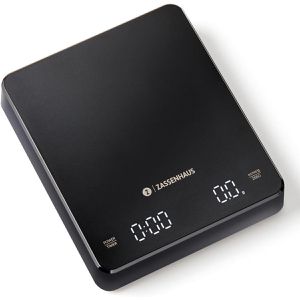 Zassenhaus Küchenwaage Expert, mit Tara-Funktion, Teilung 0,1g, mit Akku & Timer, Kaffeewaage, Einheiten g / oz / ml, bis 3 kg