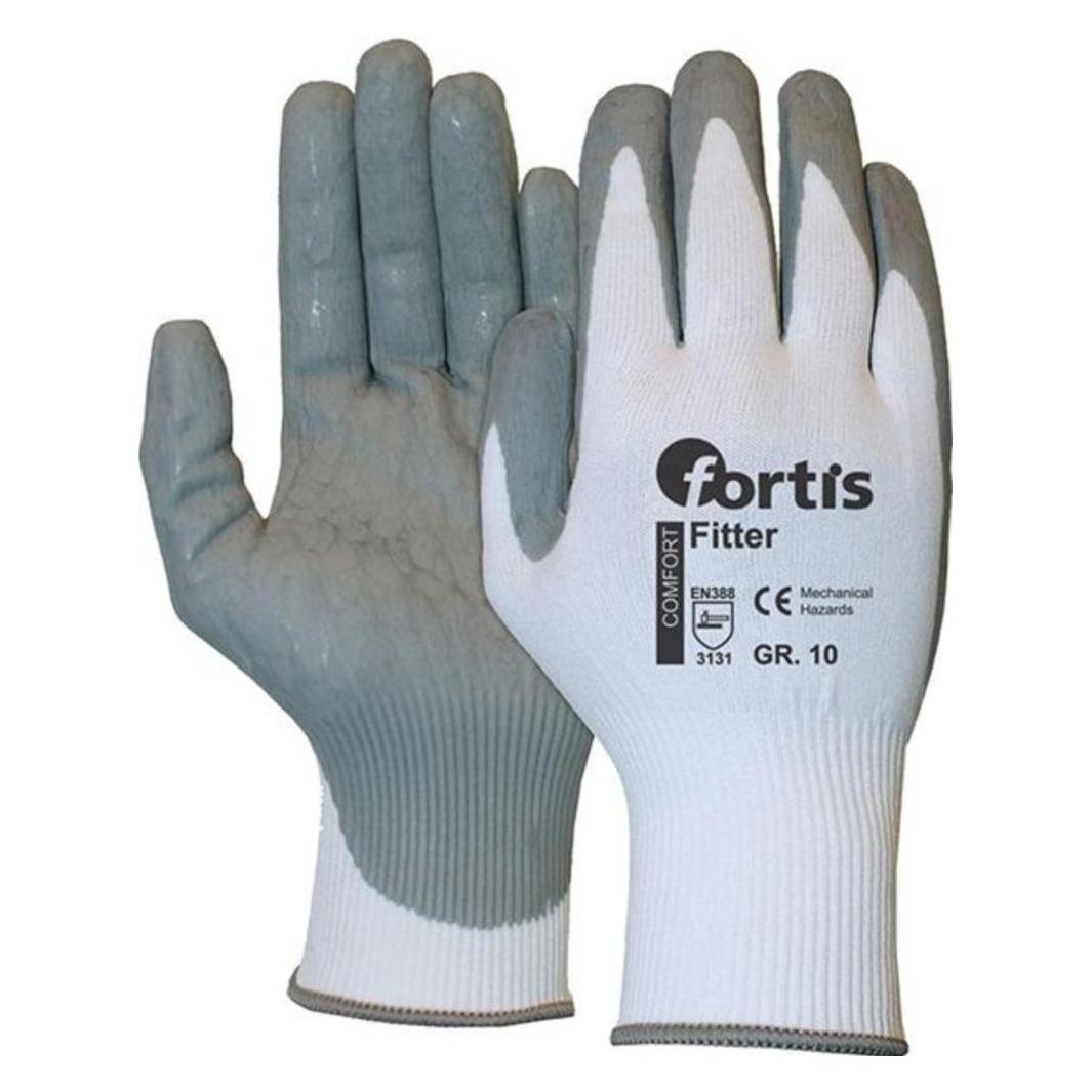 Fortis Handschuh Fitter Foam,weiss-grau, Gr.8 (8) (4317784750073)