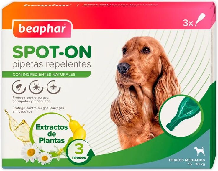 Beaphar Pipetas Repulsivas Antiparasitarias Perro Mediano 15-30 Kg 3 Uds