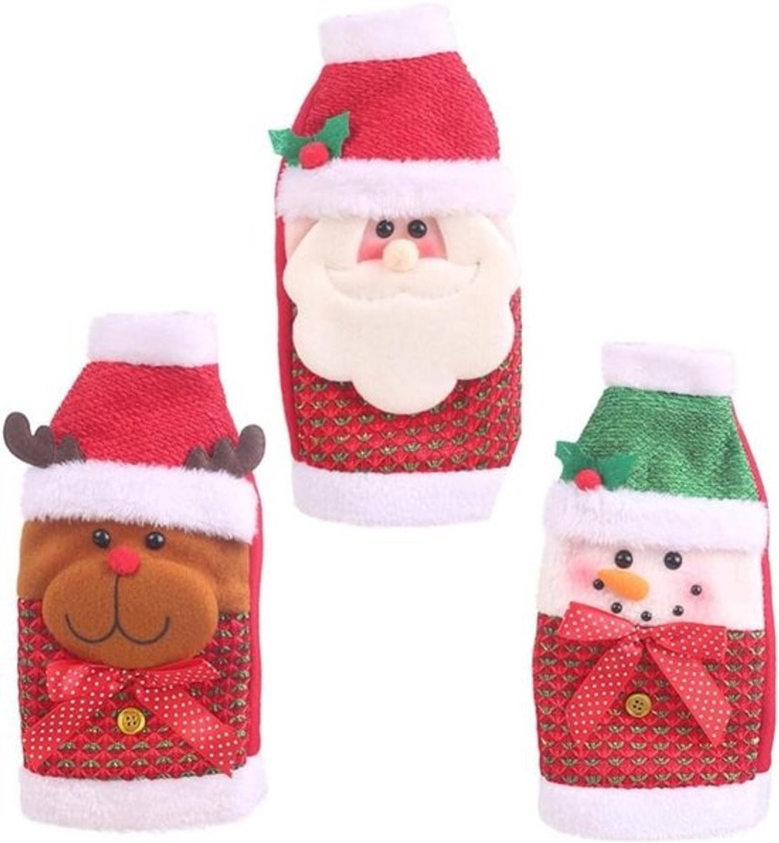 Kerst Servies Houder Wijnfleshoes met Kerstthema Ontwerp - 25 x 13 x 1 cm