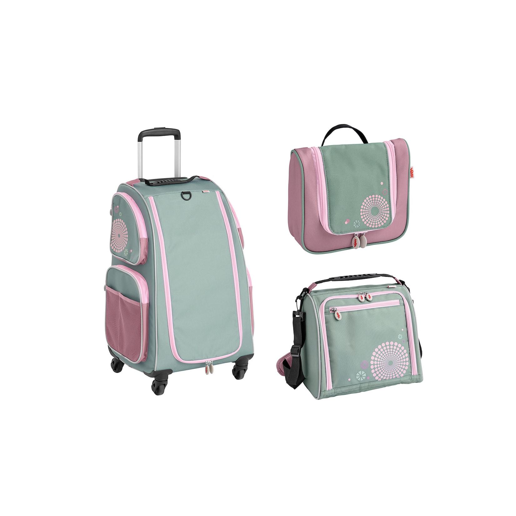 HABA Unisex Kinderkoffer Schranktrolley 4 Rollen, Trolleytasche und Kulturbeutel 1er Pack