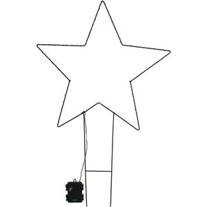 Frank-Flechtwaren Weihnachtsstern 229628, LED-Gartenstecker, beleuchtet mit 40 LEDs, Batterie, Metall, Ø 48 cm