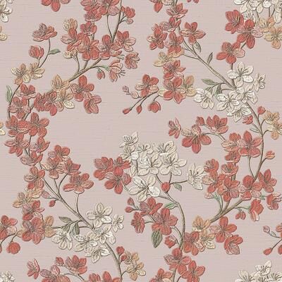 Veer Decor Embroidened Cherry Bloom Wallpaper