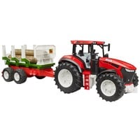 03453 ROADMAX Traktor mit Rückeanhänger und 3 Baumstämmen, Spielfahrzeug