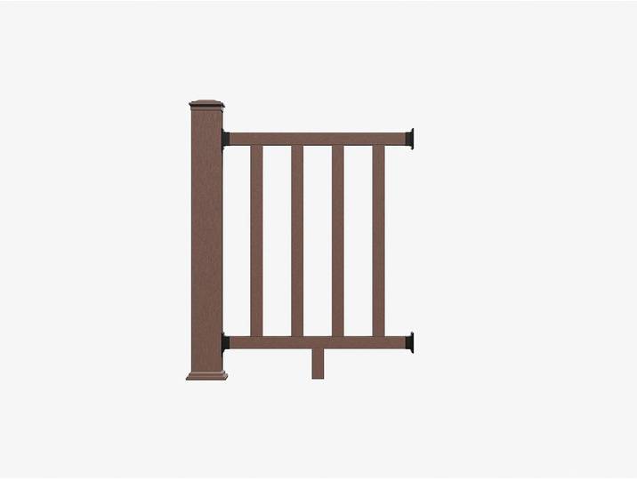 Garde-corps en composite - Kit extension - H100 x L100 cm - Naturel foncé - GUARO