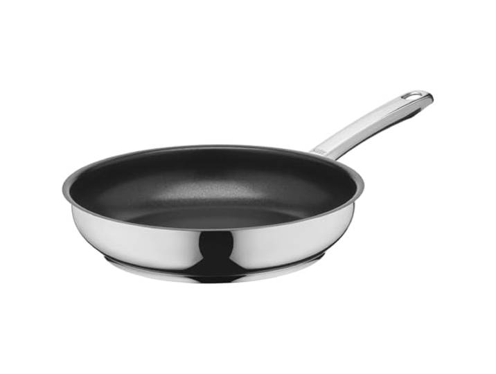 Silit Calabria Bratpfanne 24 cm Induktion, Edelstahlpfanne beschichtet, Edelstahlgriff, Antihaftbeschichtung, backofenfest bis 260 Grad, für alle Herdaten geeignet, für schonendes Braten