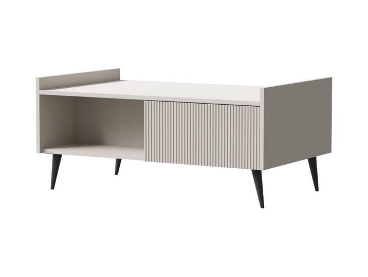 Compleo Couchtisch 100 cm breit MODE, Modern Kaffeetisch für Wohnzimmer, Kaschmir, Nussbaum oder Eiche