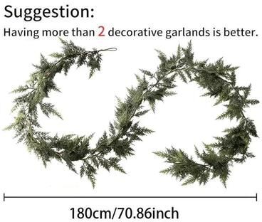 Uplifted Goods Artificial Pine Christmas Garland m