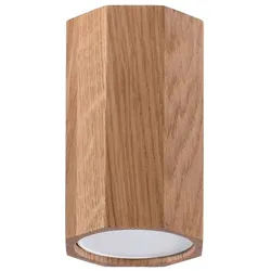 Deckenleuchte Holzlampe Deckenspot Eiche H 10 cm Wohnzimmerleuchte 1 Flammig