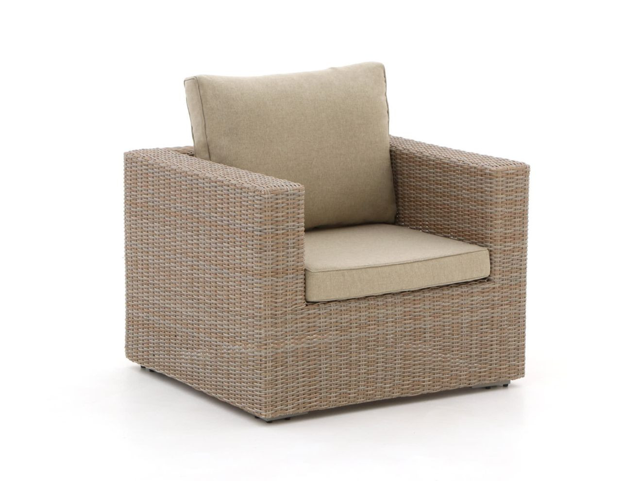 Intenso Furniture Lounge tuinstoel Carpino in beige wicker en textiel