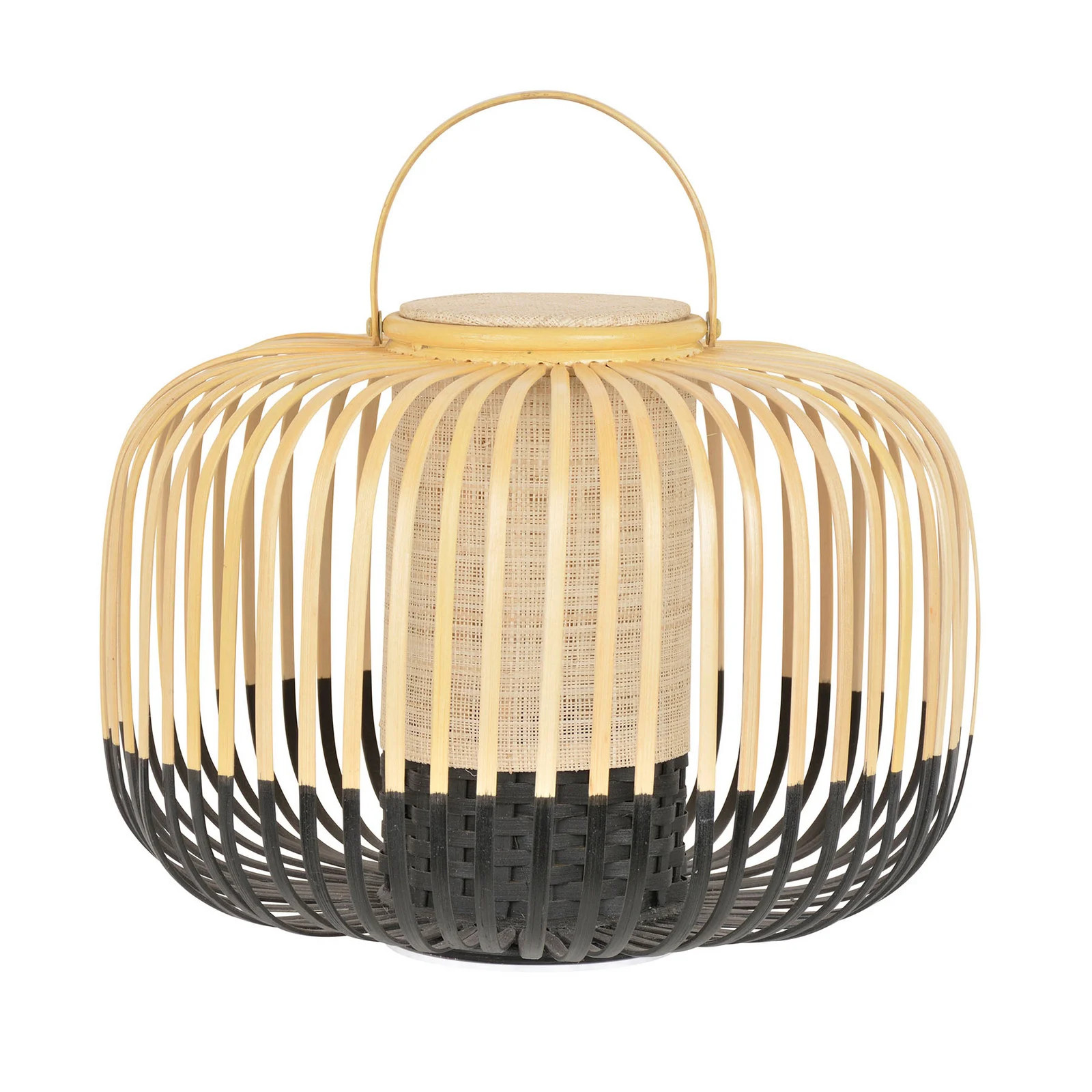 Forestier Take A Way S Draagbare Tafellamp - Zwart - Bamboe - LED - Lantaarn voor terras en tuin