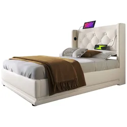 OKWISH Polsterbett 160×200 cm Grau Samt mit Lattenrost Stauraum modernes Schlafzimmerbett weicher Bezug robust komfortabel