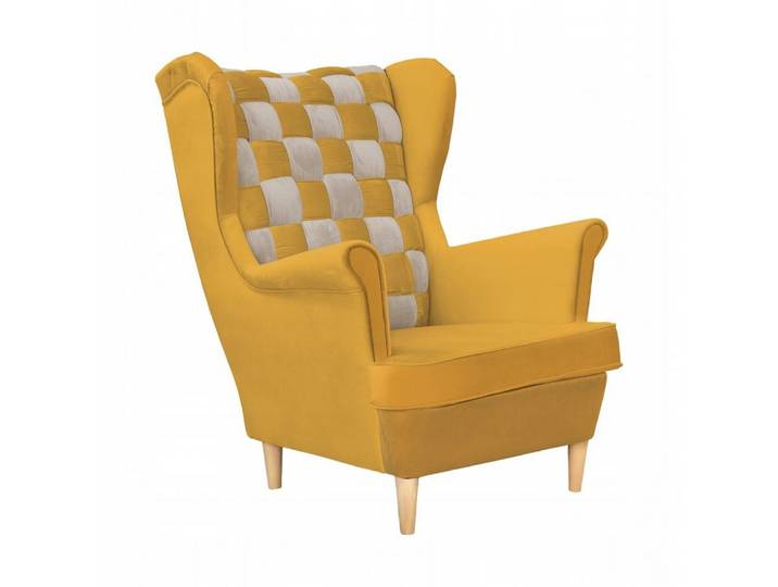 Family Meble Sessel Family Meble Carol Duo Ohrensessel Royal 10 Honig-Grau gestreift 84x10