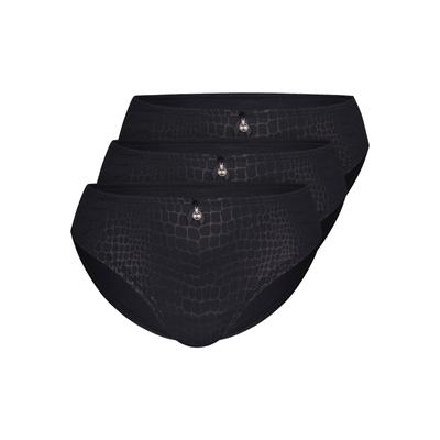 Slip SASSA "3er Pack Slip Pure Animal", Damen, Gr. 46, 3 Stk., schwarz, Mikrofaser, , figurbetont, Unterhosen Slip