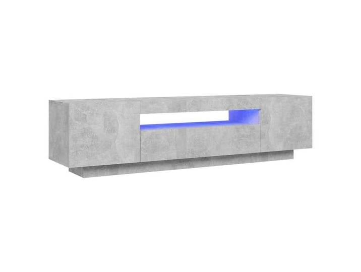 Console TV VENT-FLASH - Banc TV Meuble TV - avec lumières LED gris béton 160x35x40 cm - Meuble de Salon（42403）ZLH