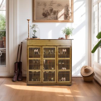 FATIVO "39"" Tall Freestanding Bamboo Shoe Rack Storage Cabinet - 4-Tier"