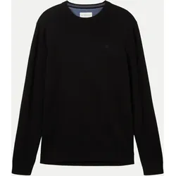 Basic Strickpullover Schwarz XXL