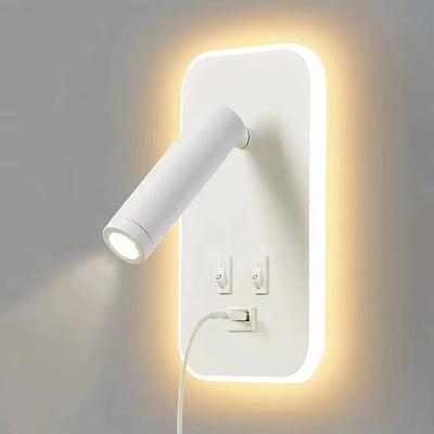 Friendly Fresh Finds Modern Rotating LED Wall Lamp With USB Charging For Bedroom Reading white