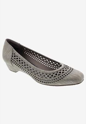 Women's Tina Flat by Ros Hommerson in Taupe Laser Stripe (Size 7 1/2 M)