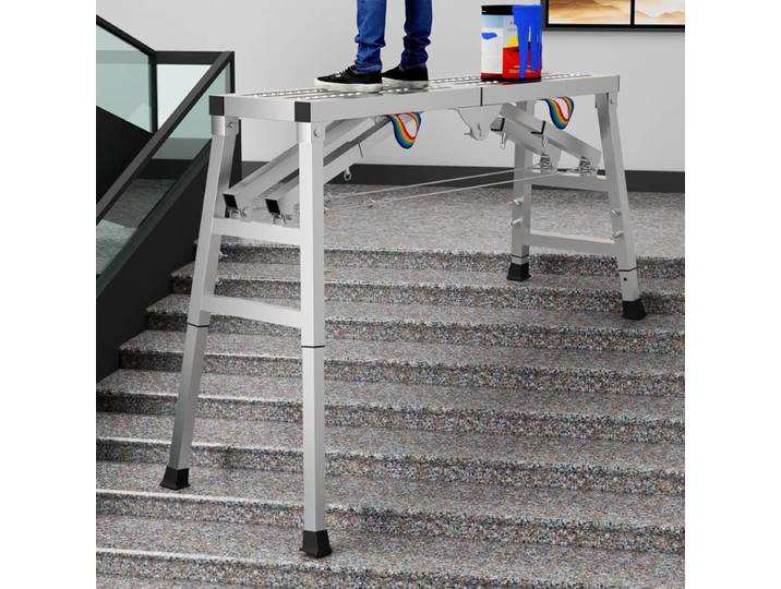 Échelle de tabouret de cheval en acier épaissi, plate-forme de travail mobile, échafaudage pliant à double support, échelle d'ingénierie de décoration intérieure