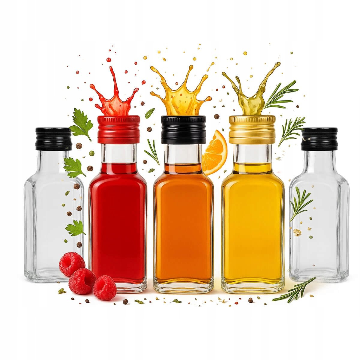 Bimberek Antigua Serie Glazen Fles Vierkante Vorm 100ml