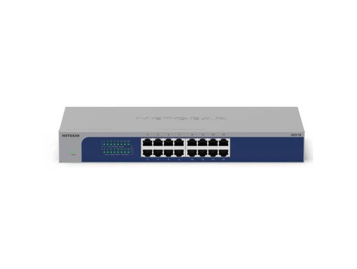 NETGEAR GS516-300EUS, Non-géré, Gigabit Ethernet (10/100/1000), Connexion Ethernet, supportant l'alimentation via ce port (PoE), Grille de montage