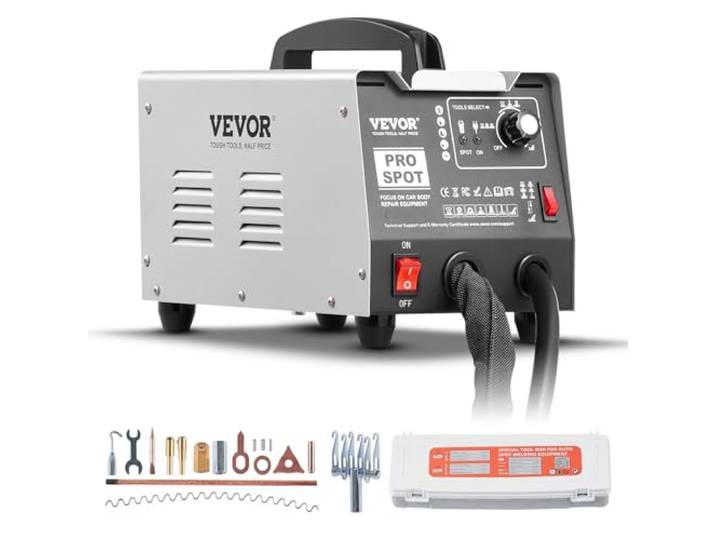 VEVOR Tire Clou Carrosserie 1\,8 KW Kit Poste de Débosselage Soudeuse par Points avec 7 Modes de Soudage Puissance Réglable Outil de Réparation Bosses Carrosserie pour Débosselage de Voitures Camions