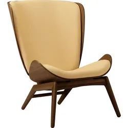 The Reader Sessel hellbeige auf dunklen Eichenbeinen