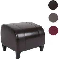 Hocker Sitzwürfel Sitzhocker Emmen, Leder + Kunstleder, 37x45x47 cm FSC®-zertifiziert ~ braun