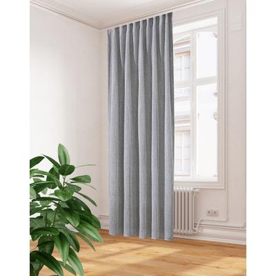 Vorhang HOME WOHNIDEEN "EILIKA" Gr. 1, grau, B:135cm H:300cm, Polyester, Gardinen, Kombibandschal Bouclé Struktur/Raumhoch