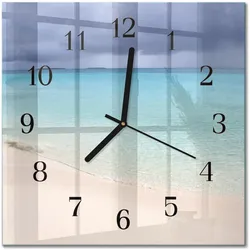 WANDUHR aus Glas 30x30 cm - Strand
