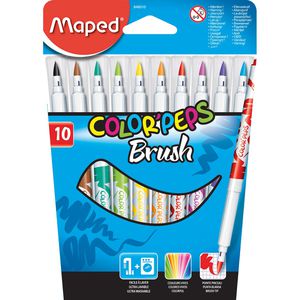 Maped Brush-Pen Color Peps Brush, M848010, farbig sortiert, Pinselspitze 2,8mm, 10 Stück